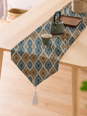 Mystical Nightfall Exotic Canvas Table Runner for a Summery Look With Tassel